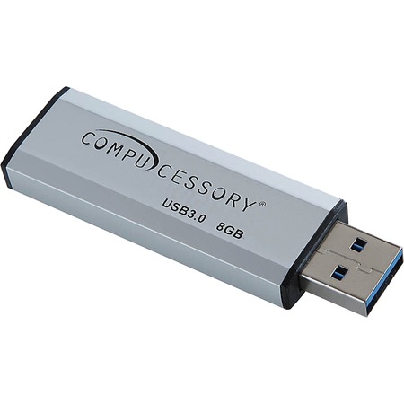 COMPUCESSORY Compucessory 8GB USB 3.0 Flash Drive, 8 GB, USB 3.0, Silver 26468